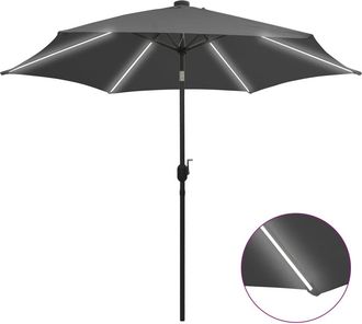 vidaXL Sombrilla De Jard&iacute;n Luces Led Palo De Aluminio Antracita 300 Cm Vidaxl