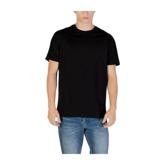 A|X Armani Exchange Contrasting Regular Fit Tape T-Shirt - Heren - T-shirts - Zwart - S - Katoen - Tops