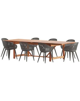 Amazonia Teak 9Pc Rectangular Patio Dining Set