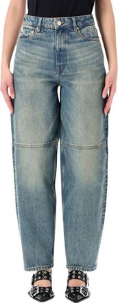 Ganni Blue Straight High Rise Jeans