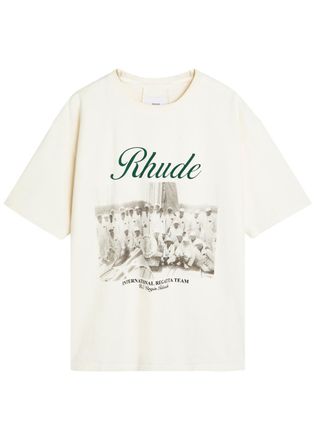 Rhude Rhude Virgin Islands Script Printed Cotton T-shirt - White - XL