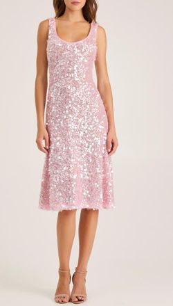 Helsi Isla Sequin Fit & Flare Cocktail Dress in Baby Pink at Nordstrom, Size X-Small