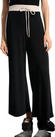 Joseph Ribkoff Color Block Wide Leg Pants In Black/moonstone