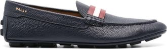 Bally striped leather loafers - men - Rubber/Calf Leather/Calf Leather - 42.5 - Blue