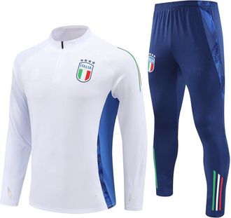 OEM 2425 Nuova Tuta Da Allenamento Di Calcio Con Mezza Zip, Tuta Autunno/inverno Per Adulti E Bambini, Italia/bianco - Perfetta Italia/bianco