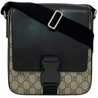 Gucci Pre-owned Cross Body Bags, male, Beige, Size: ONE SIZE Pre-owned Leather Cross Body Bag
