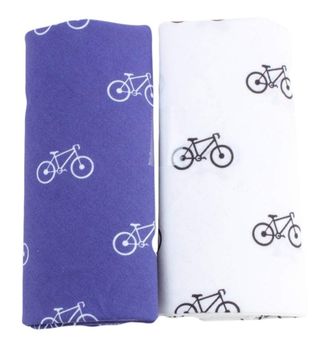 David Van Hagen Mens Novelty Bicycle Handkerchief Set - White/Blue