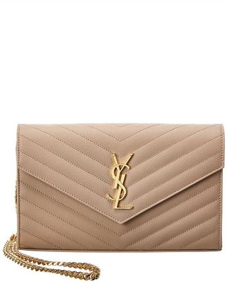 Saint Laurent Monogram Medium Matelasse Leather Wallet On Chain