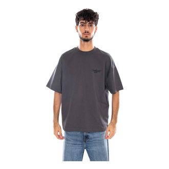 Carhartt Work in Progress Camiseta S/S Signature Script - Tops - Hombre - Gris - L