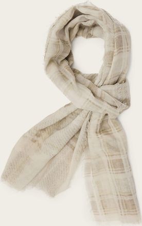 AllSaints Womens Cotton Rumi checked scarf, Size: One Size