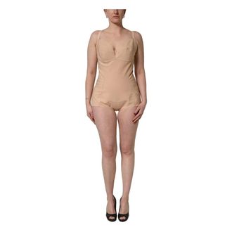 Dolce & Gabbana Body, female, Beige, Size: XL Nylon Full Body Shaper Bodysuit