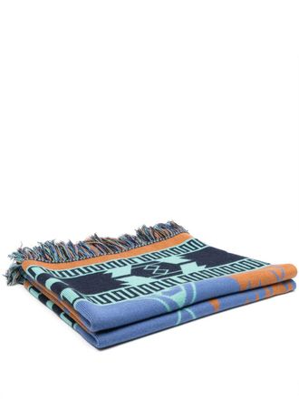 Alanui Deken met Icon-jacquard (210 cm x 120 cm) - Blauw