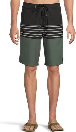 O'Neill Hyperfreak Heat Stripe 21 Boardshorts Mens Swimwear Dark Olive : 34, Elastane/Polyester