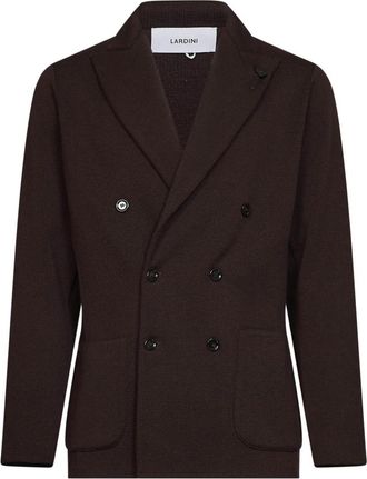 Lardini Blazer met twee knopen en opgestikte zakken - Heren - Blazers - Bruin - L - Wol - Jassen