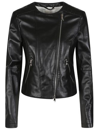 Patrizia Pepe Black Lambskin Biker Jacket
