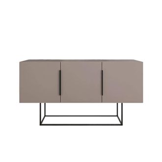 Calicosy Aparador 3 puertas y patas de metal - l150 cm - Marr&oacute;n