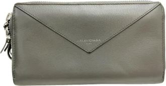 Balenciaga Tweedehands leren portemonnees - Dames - Vintage Accessoires - Grijs - ONE Size - Vintage