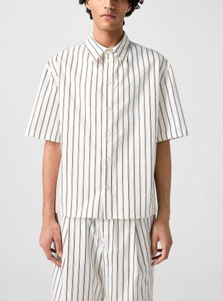 LGN Louis Gabriel Nouchi Mens Boxy striped poplin shirt