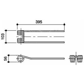 AMA Dente Girello Bcs Borsari Filo 9 L 395mm