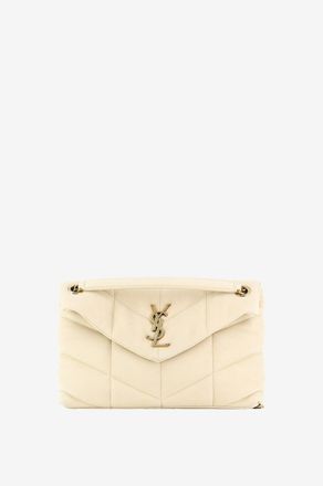 Saint Laurent Gesteppte Nubukledertasche Puffer Small