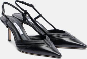 Jimmy Choo London Afia 65 leather slingback pumps