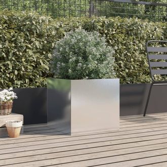 Berkfield Home Planter Silver 49x47x46 cm Stainless Steel | Size: 49 x 47 x 46 cm