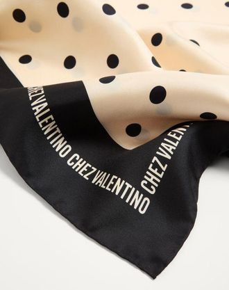 Valentino Garavani Foulard Chez Valentino In Seta Donna BURRO/NERO UNI
