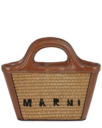 Marni Tropicalia Micro Leather-Trim Tote