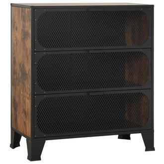Berkfield Home Storage Cabinet Rustic Brown 72x36x82 cm Metal & MDF | Size: 72 x 36 x 82 cm