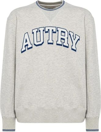 Autry Grijze Logo Sweatshirt - Relaxed Fit - Heren - Sweatshirts - Grijs - XL - Katoen - Hoodies & sweatvesten