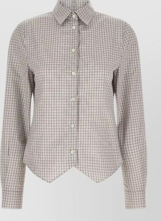 Maison Margiela checked cotton pointed hem shirt