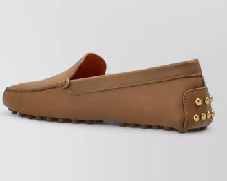 Tod's leather loafers rubber sole metal hardware