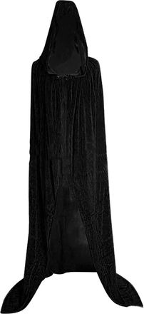 Generic Halloween Costumes Women Halloween Capes Hooded Cloak Jacket Womens Long Costumes Grim Couples Womens Dress (Black, L)