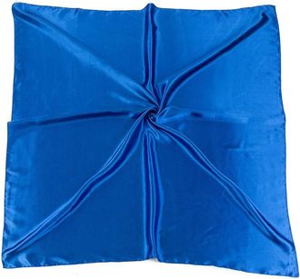 World of Shawls Satin Silk Square Plain Nautical Head Neck Scarf Wrap Large 90 cm X 90 cm (Royal Blue)