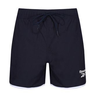 Reebok Badeshorts REEBOK Lloyd, Herren, Gr. L, N-Gr, blau (navy), Polyamid, unifarben, Badehosen Badeshorts, mit Kordelzug und elastischem Bund, mit Logo, mi