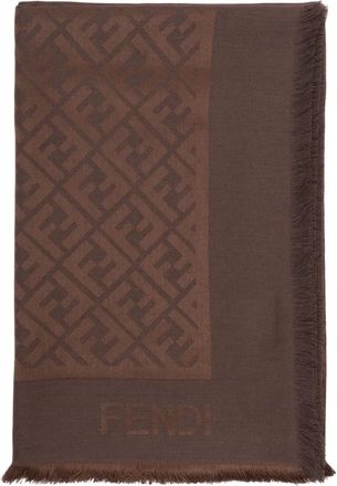 Fendi Foulard con monogramma FF - Marrone