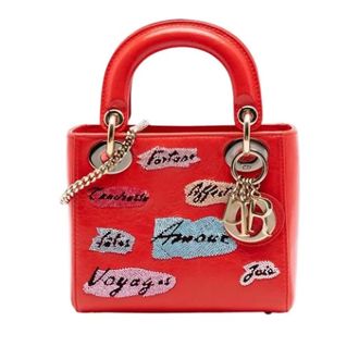 Dior Pre-owned Lady Dior - Dames - Pre-owned - Rood - Maat: ONE Size Leer