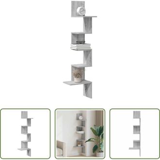 vidaXL vidaXL Scaffale a Muro - Scaffale Angolare Muro Grigio Sonoma 32x32x127,5 cm Truciolato