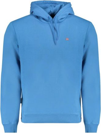 Napapijri Blauwe hoodie met geborduurd logo - Heren - Hoodies - Blauw - L - Hoodies & sweatvesten