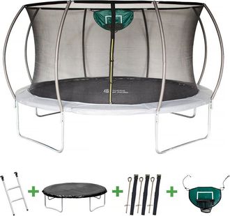 Habitat et Jardin Habitat Et Jardin - Cama El&aacute;stica Con Red Interior Y Aro De Baloncesto jumper &Oslash;4,25 M - Gris