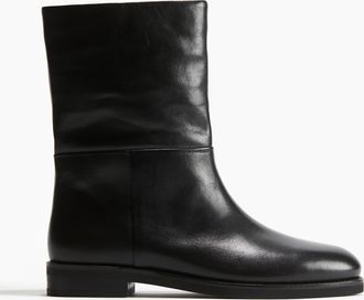 H&M Wadenhohe Lederstiefel - Schwarz