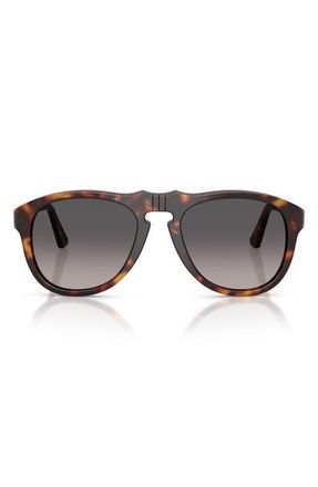Persol 54mm Gradient Polarized Pilot Sunglasses in Havana /Polar Gradient Grey at Nordstrom