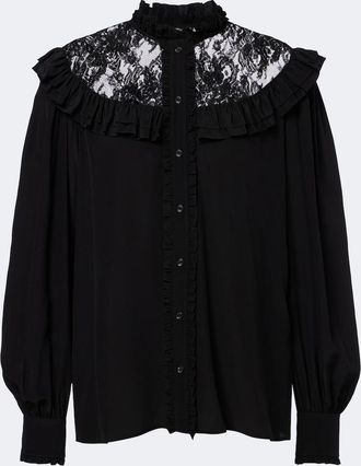 Chlo&eacute; Chlo&eacute; Lace-trimmed silk blouse