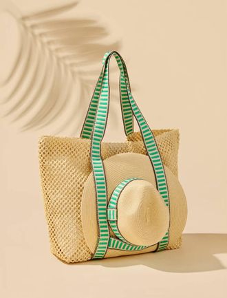 Shiraleah Womens Dorian Tote And Hat Set In Green