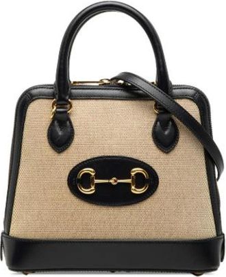 Gucci Pre-owned Horsebit 1955 Satchel - Dames - Vintage Handtas - Beige - ONE Size - Leer - Vintage