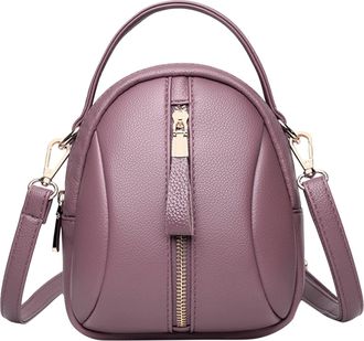 Generic Leather Small Crossbody Shoulder Messenger Bag For Women Lady Girl Mens Shoulder Bags (Purple, One Size)