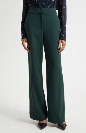 Veronica Beard Tonelli High Waist Straight Leg Pants in Pine at Nordstrom, Size 12
