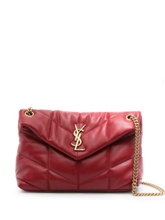 Saint Laurent small Puffer shoulder bag - women - Calf Leather/Brass/Fabric - One Size - Red