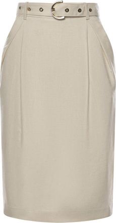 Pinko Kokerrok - Dames - Kokerrokken - Beige - 3XS - Leer - Rokken