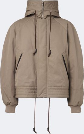 Bottega Veneta Chaqueta de lona de algod&oacute;n con piel